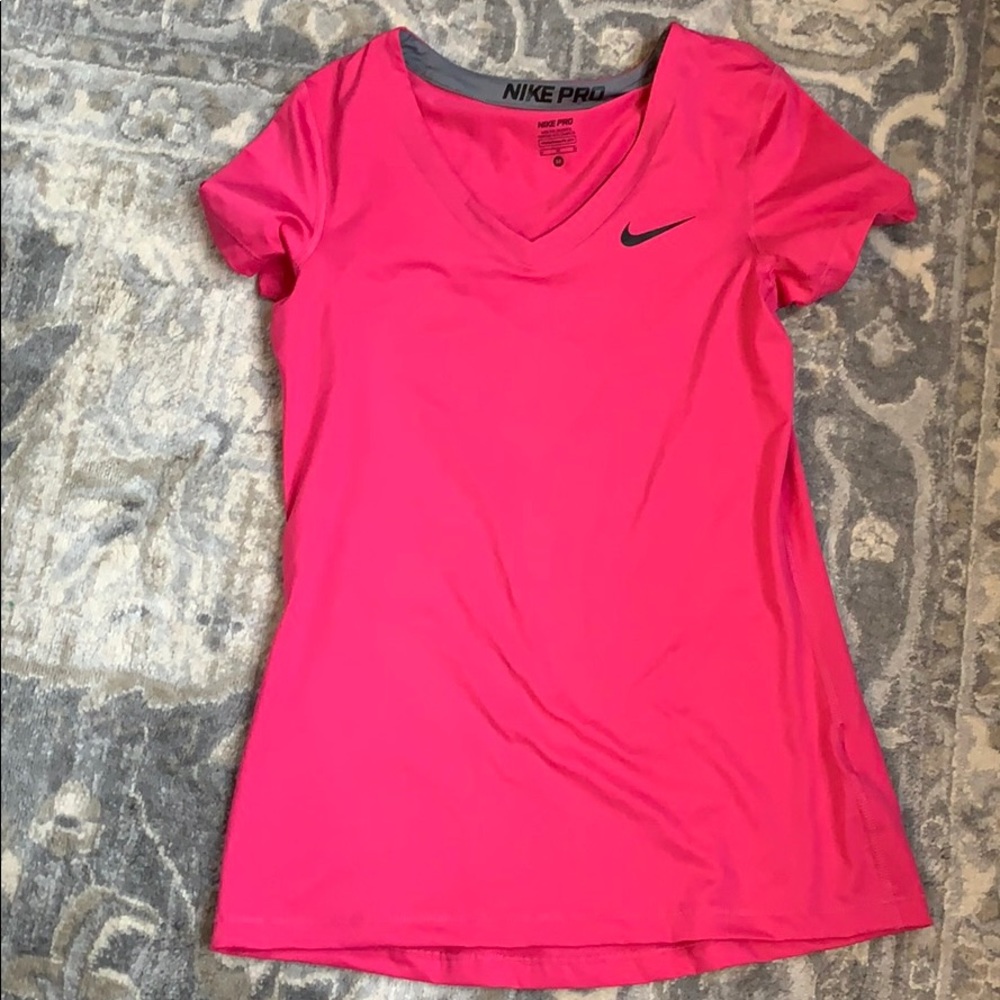 Pink nike pro top